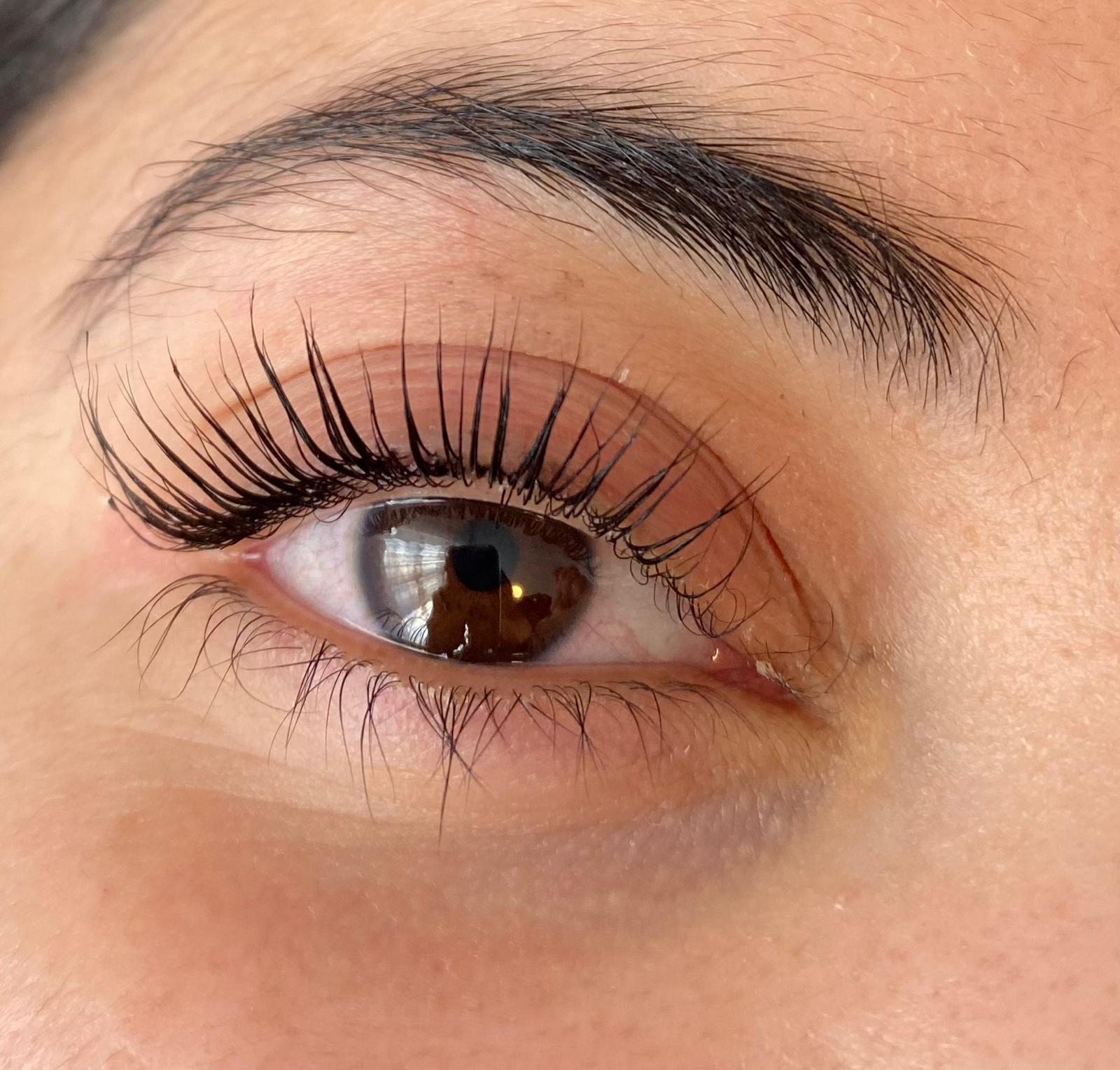 Lifted lashes after treatment